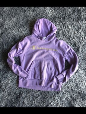Champion Women's Lavender Logo Hoodie Sweater